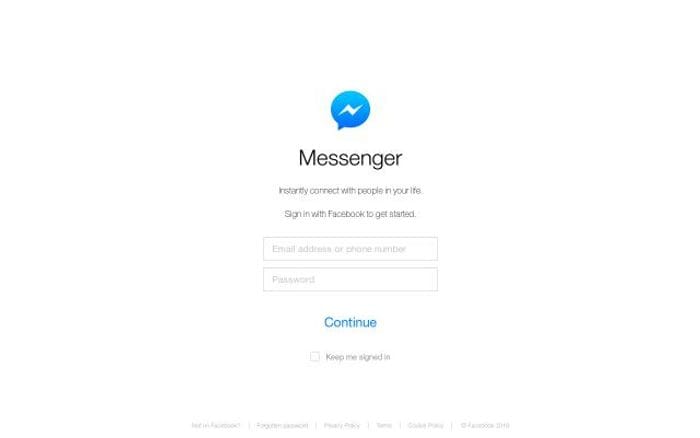 Messenger website preview