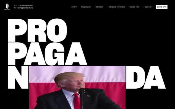 Frittordkonkurransen website preview