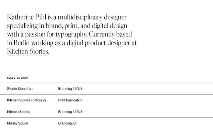 Katherine Pihl website preview