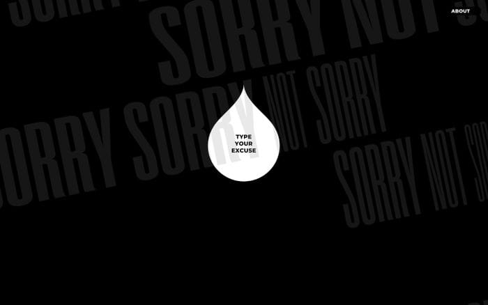 Sorry not Sorry website preview