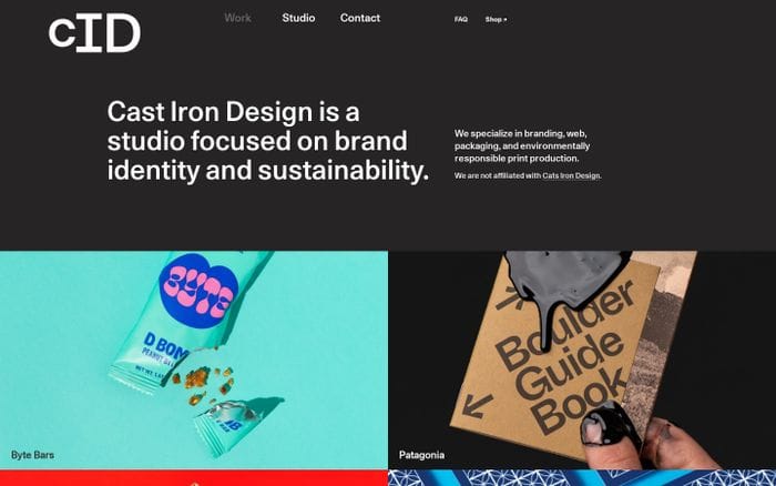 Cast Iron Desig website preview