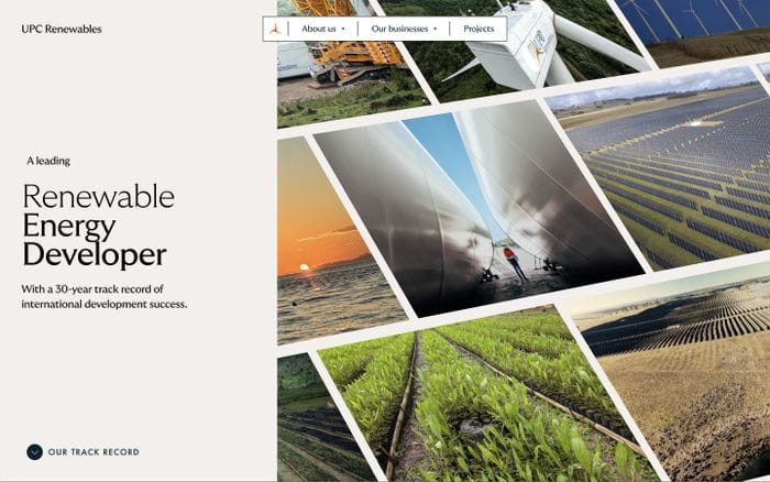 Upc Renewables website preview
