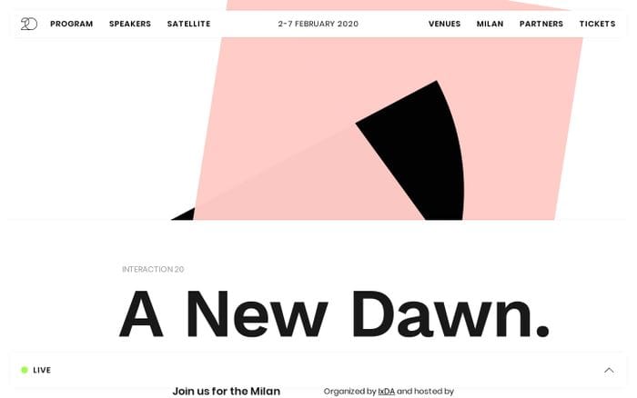 Interaction 20 • 2-7 February 2020 - Milan, Italy website preview