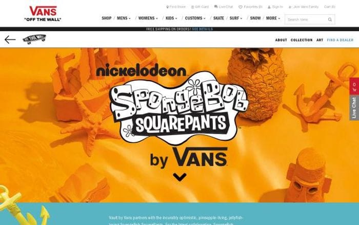 Vans website preview