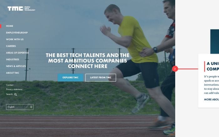 TMC - The best tech talents and the most ambitious companies connect here website preview