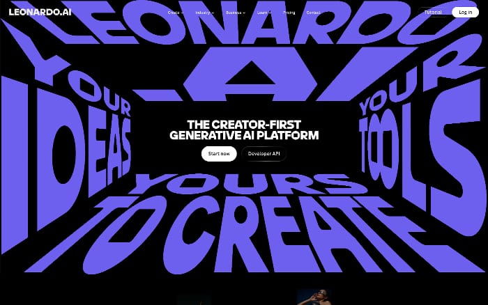 Leonardo Ai website preview