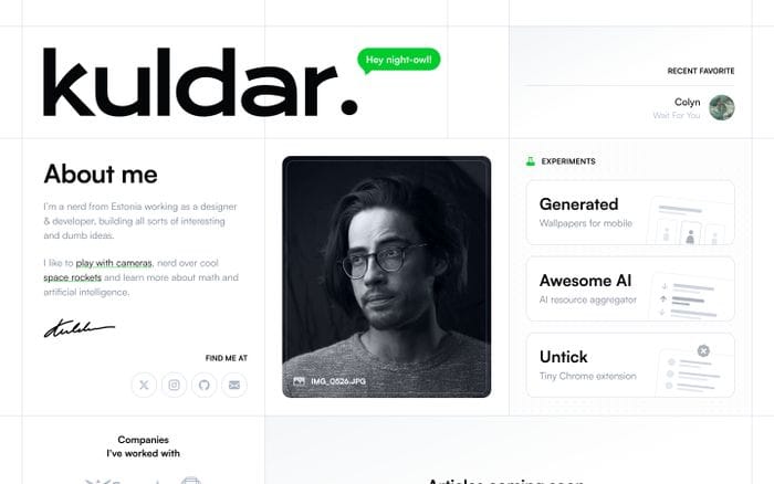 Kuldar Kalvik website preview