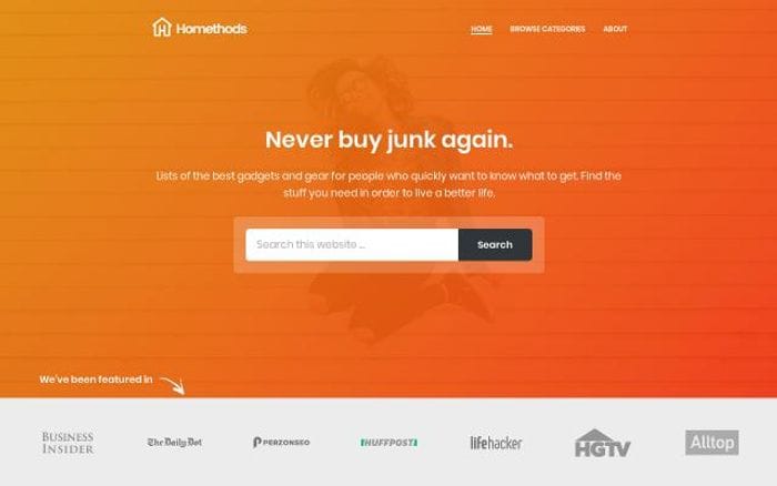 Homethods website preview