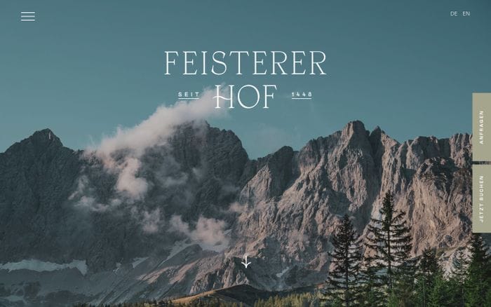 Feistererhof Hotel website preview