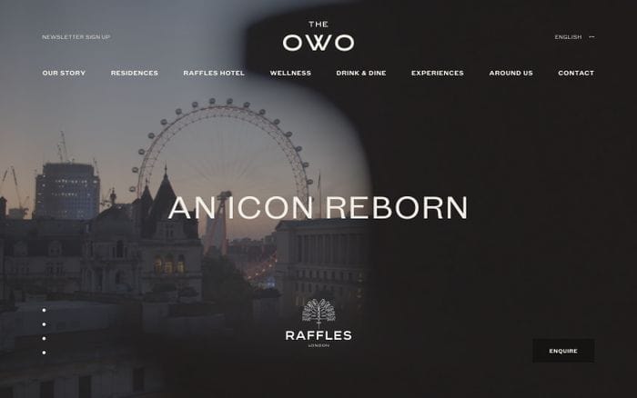The OWO website preview