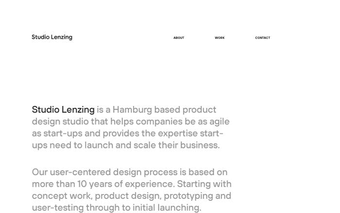 Studio Lenzing website preview