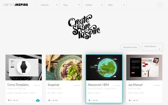 Ceros website preview