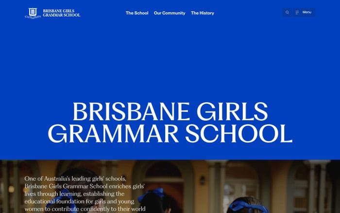 Brisbane Girls Grammar School website preview
