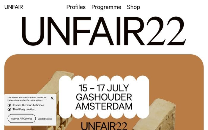 Unfair Amsterdam website preview