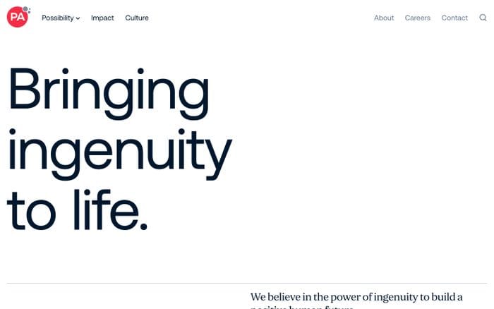 PA consulting website preview
