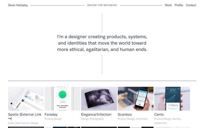 Devinhalladay website preview