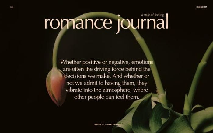 Romance-journal website preview