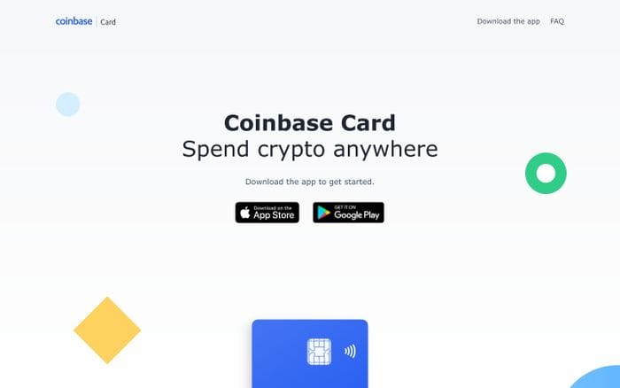 Coinbase Card website preview