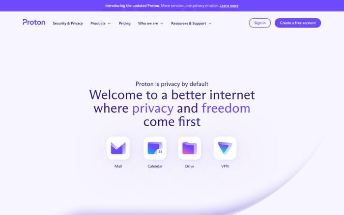 Proton website preview