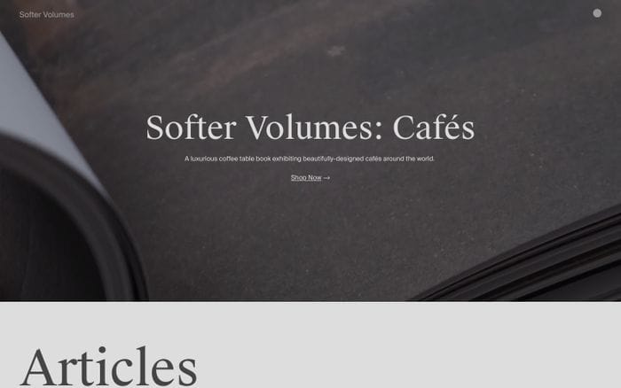 Softer Volumes website preview