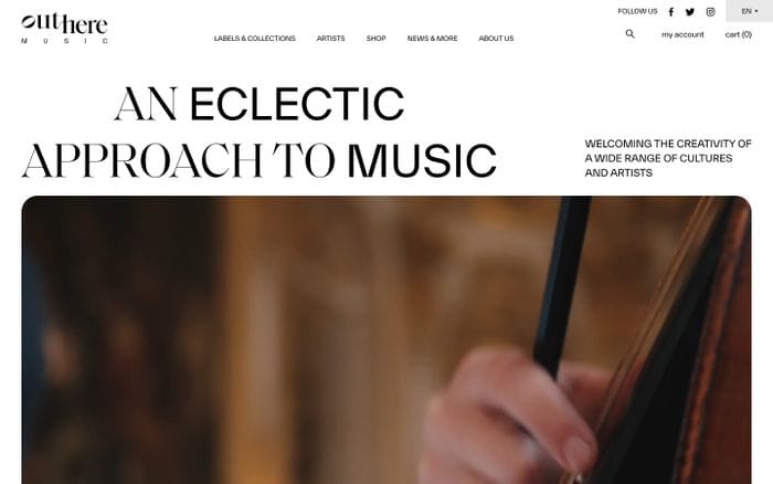 Outhere music website preview