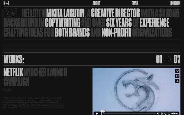 Nikita Labutin website preview