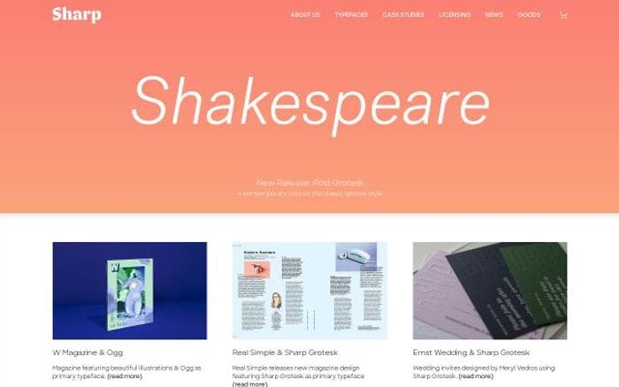 Sharptype website preview