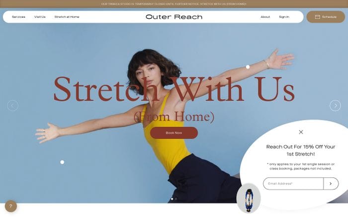 Outer Reach Stretch Studio Tribeca | 1on1, Group Stretching Classes NYC website preview