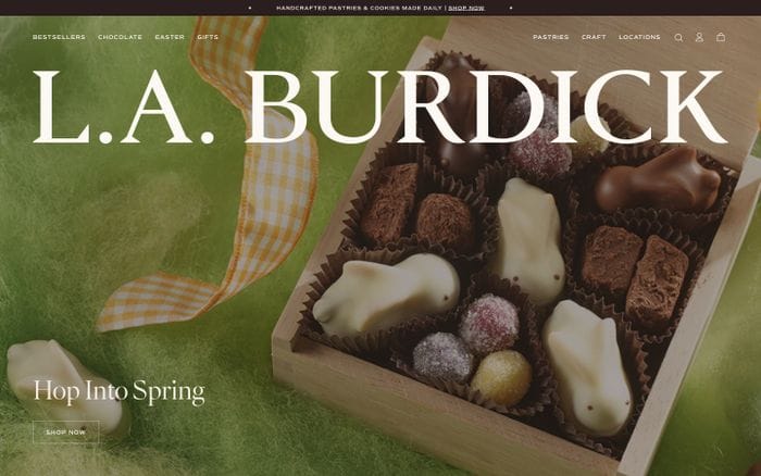 L A Burdick Chocolates website preview