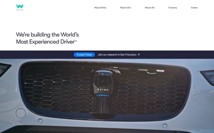 Waymo website preview