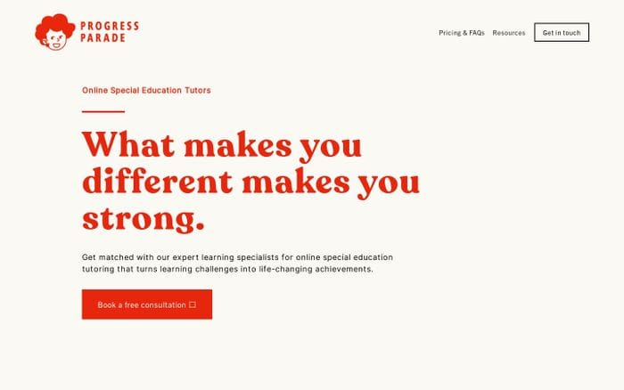Progress Parade website preview