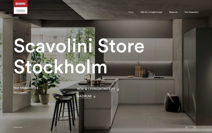 Scavolini Store Stockholm website preview