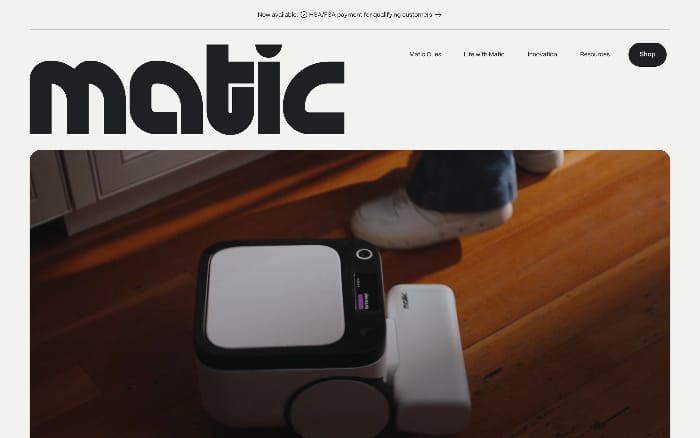 Matic website preview