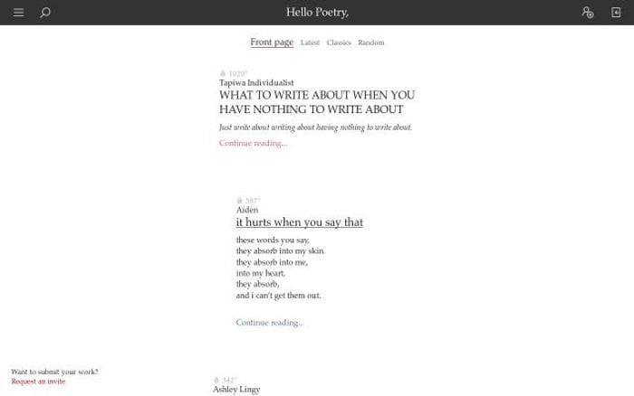 Hellopoetry website preview