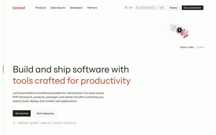 Laravel website preview