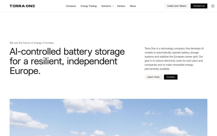 Terra One website preview