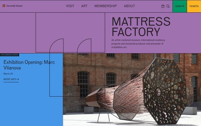 Mattress Factory website preview