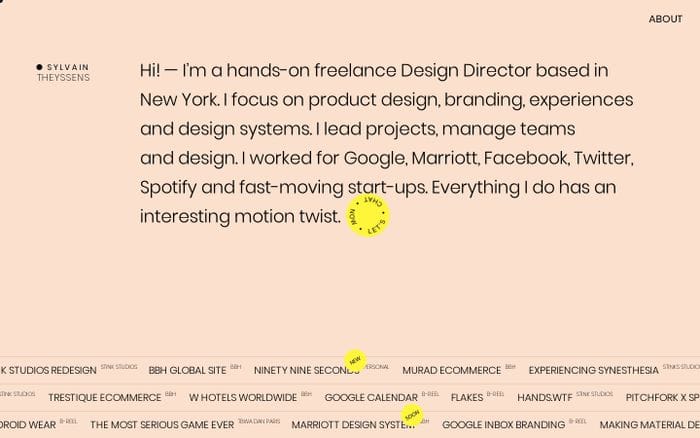 Sylvain Theyssens · Freelance Design Director website preview