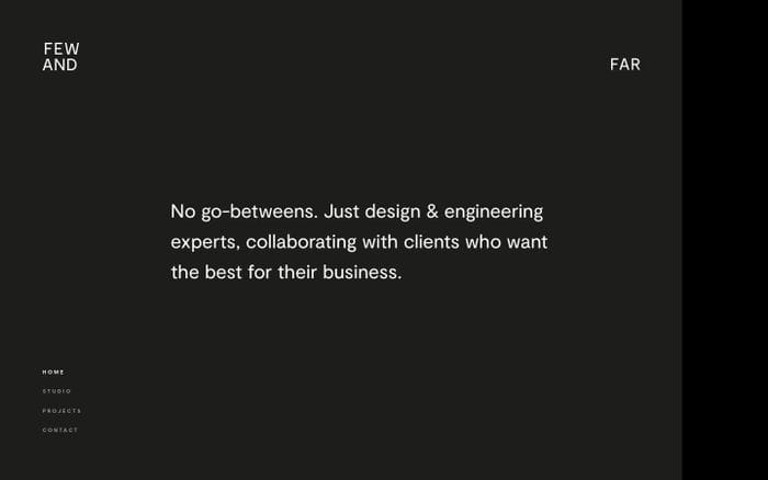 Few and Far website preview