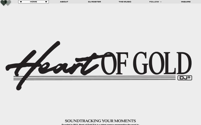 Heart of Gold DJs website preview
