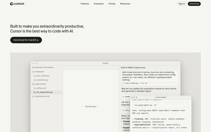 Cursor website preview