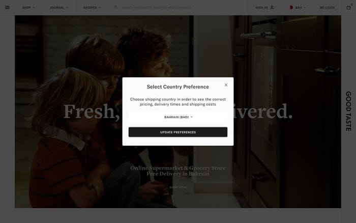 Good Taste - Grocery Delivery in Bahrain website preview
