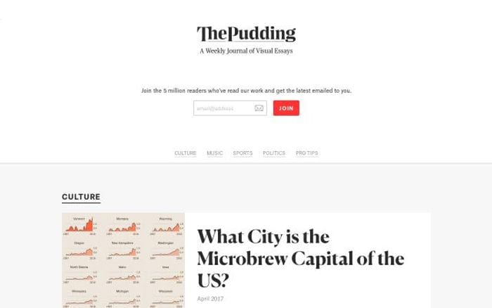 Pudding website preview