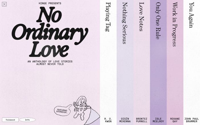 No Ordinary Love website preview