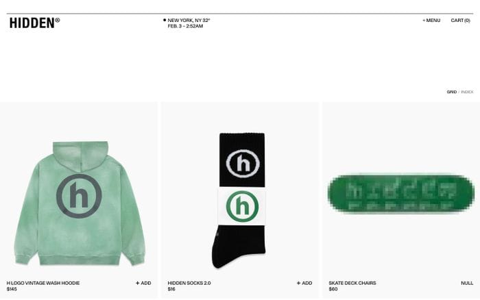 Hidden website preview