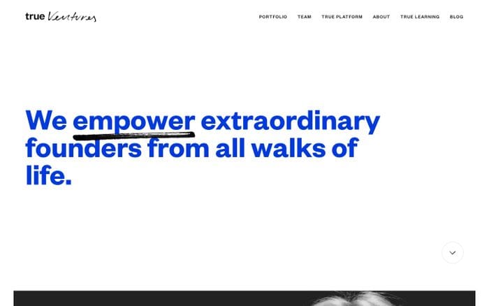 True Ventures - Home website preview