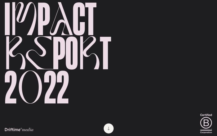 Driftime Impact Report 2022 website preview