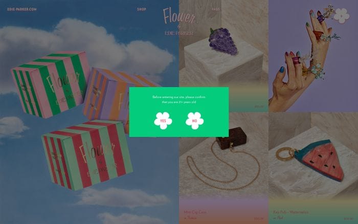 Edie Parker Flower Official Store | High-End Headshop website preview