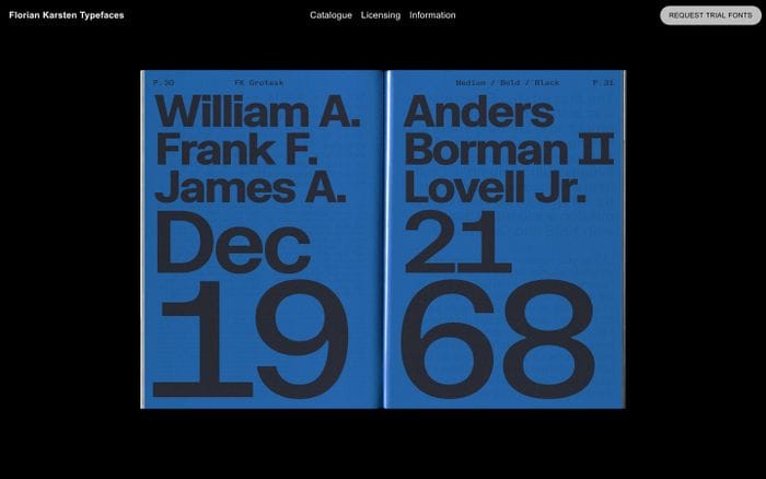 Florian Karsten Typefaces website preview