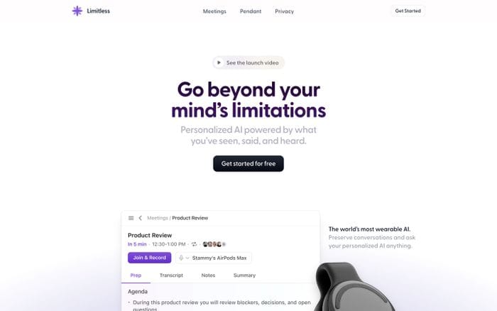 Limitless website preview